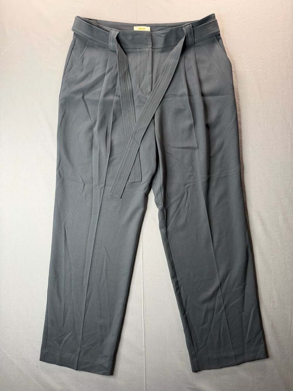 Maeve by Anthropologie Pleated Tie Belt Dress Pants Black US 12